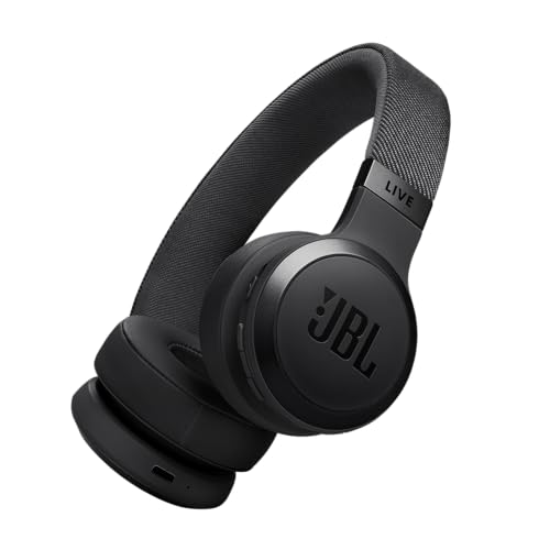JBL Live 670NC - Wireless On-Ear Headphones with Adaptive Noise Cancelling with Smart Ambient, Up to 65H Battery Life with Speed Charge, Lightweight, Comfortable and Foldable Design (Black)